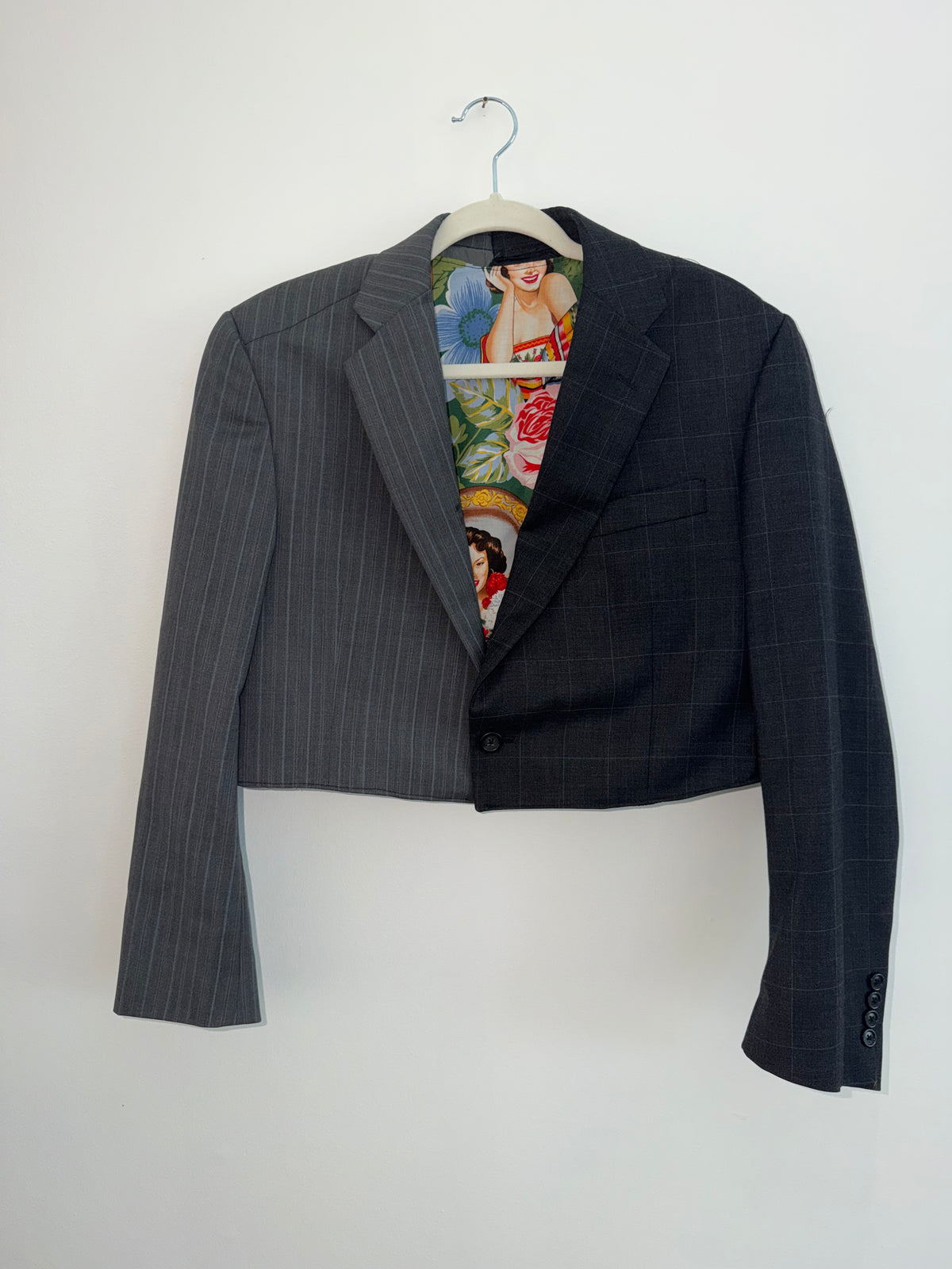 Cropped Men’s Jacket two blazers made into one.